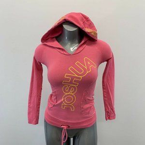 Joshua Hoodie Girls Size Large Spell Out Long Sleeve V Neck Hooded Pullover